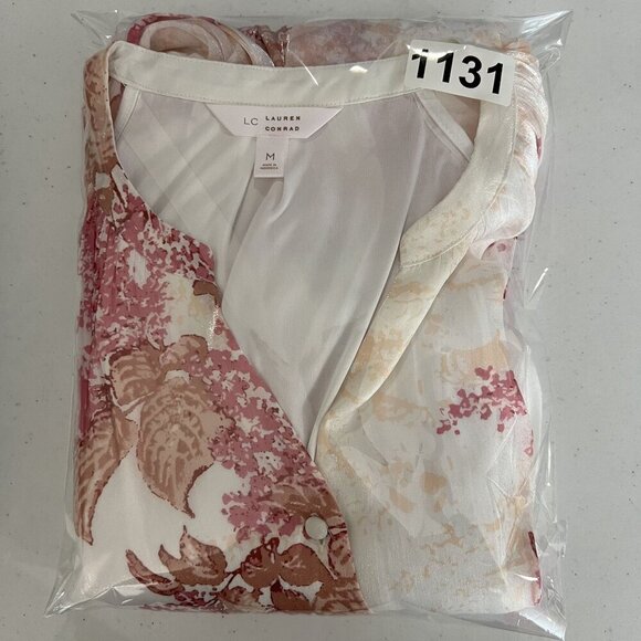 Lauren Conrad Womens M Floral Chiffon Tiered Ruffle Dress Feminine Cottagecore - Picture 16 of 16